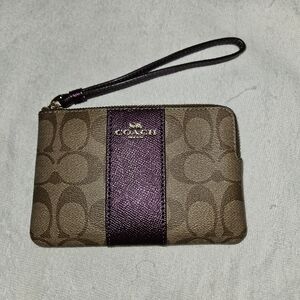 Coach Brown and Purple Wristlet